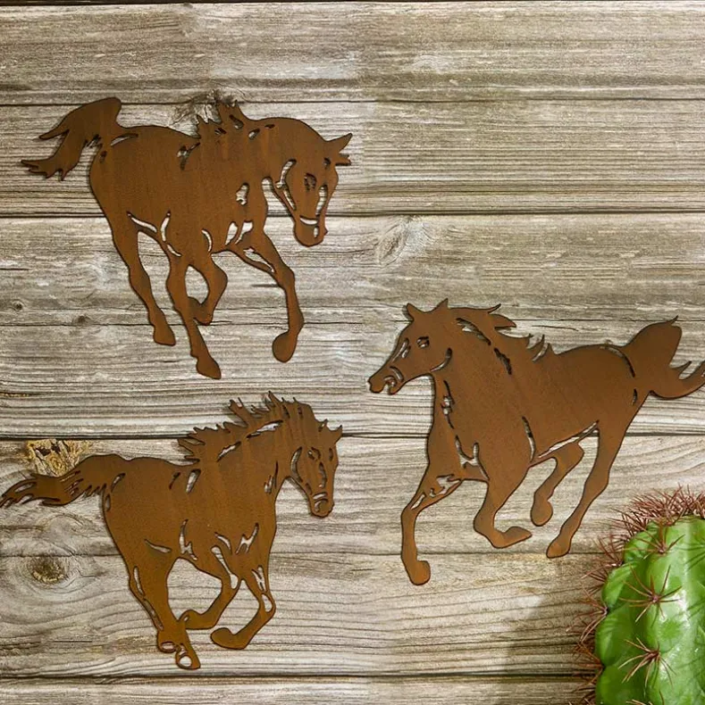 Horse Wall Art Metal Trio