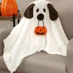 Howl-o-Ween Ghost Dog Halloween Decorative Pillow