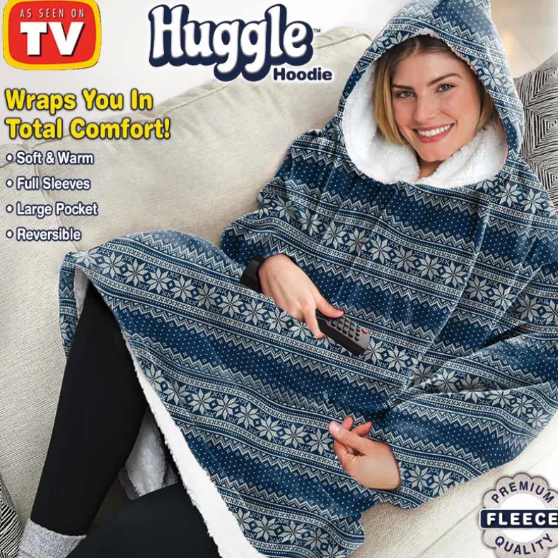 Huggle™ Hoodie - Ultra Plush, Unisex Wearable Blanket, One Size Fits