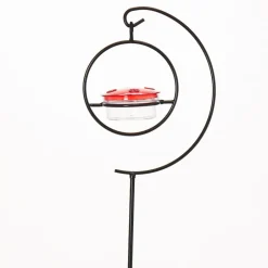 Hummingbird Garden Stake with Red Feeder