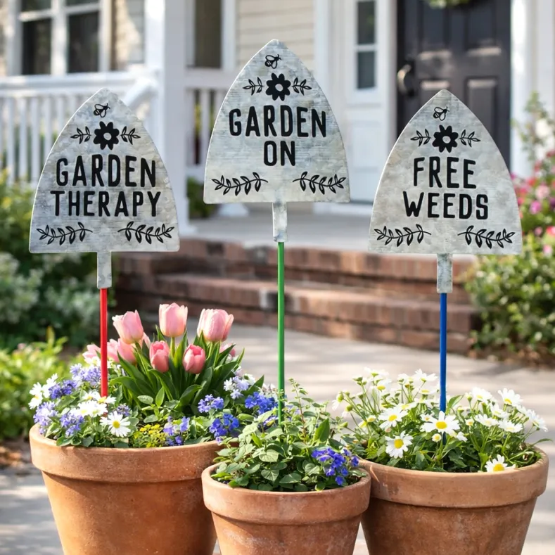 Humorous Shovel Garden Stakes - Set of 3