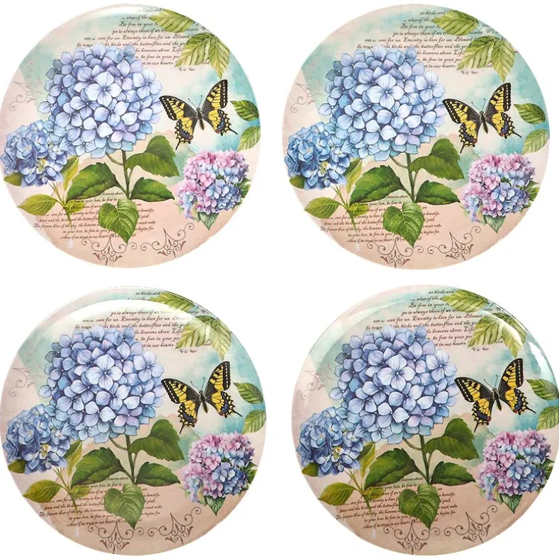 Hydrangea & Butterfly Dinner Plates - Set of 4