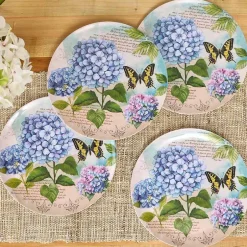 Hydrangea & Butterfly Dinner Plates - Set of 4