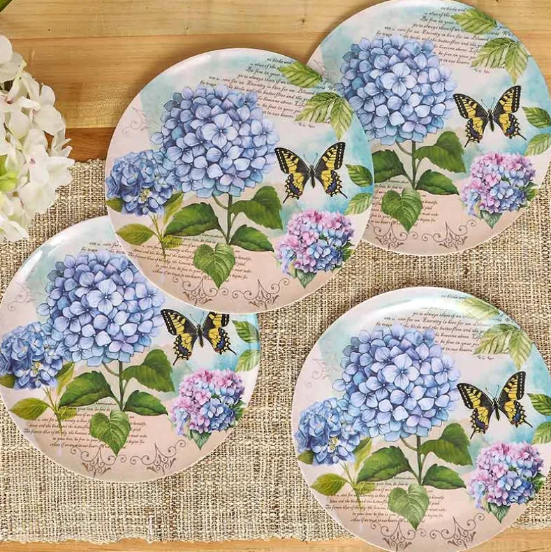 Hydrangea & Butterfly Dinner Plates - Set of 4