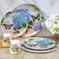 Hydrangea & Butterfly Salad Plates - Set of 4