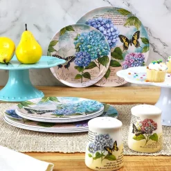 Hydrangea & Butterfly Salt and Pepper Shakers