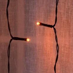 Icicle LED Curtain Lights Orange - 10 Ft