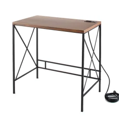Industrial Desk with Outlet and USB Port