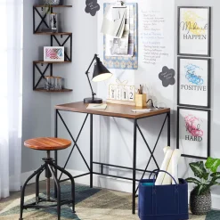 Industrial Desk with Outlet and USB Port