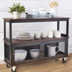 Industrial Rolling Buffet Serving Cart - Kitchen or Bar