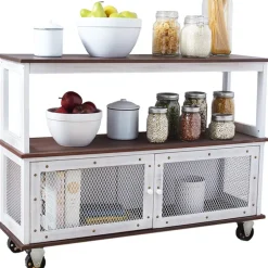 Industrial Rolling Buffet Serving Cart - Kitchen or Bar