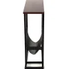 Industrial Side Table with Magazine Pouch