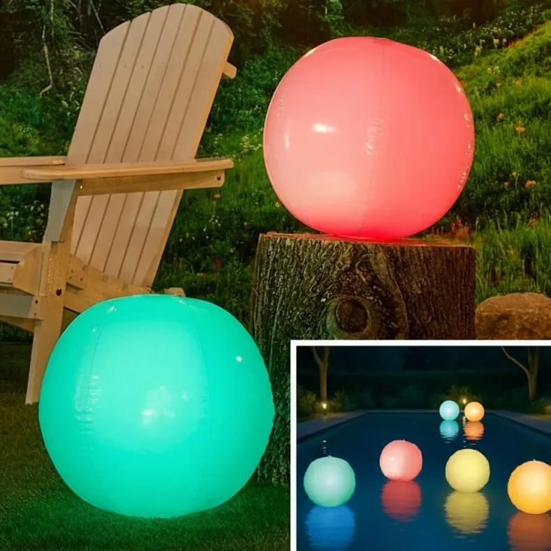 Inflatable LED Glowing Balls Set of 2 Color Change With Remote