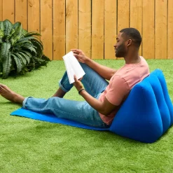 Inflatable Triangle Cushion PVC Flocking Chaise Lounger Outdoor Mat