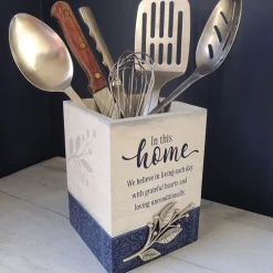 In This Home Collection - Pie Plate, Utensil Crock, Measuring Spoons