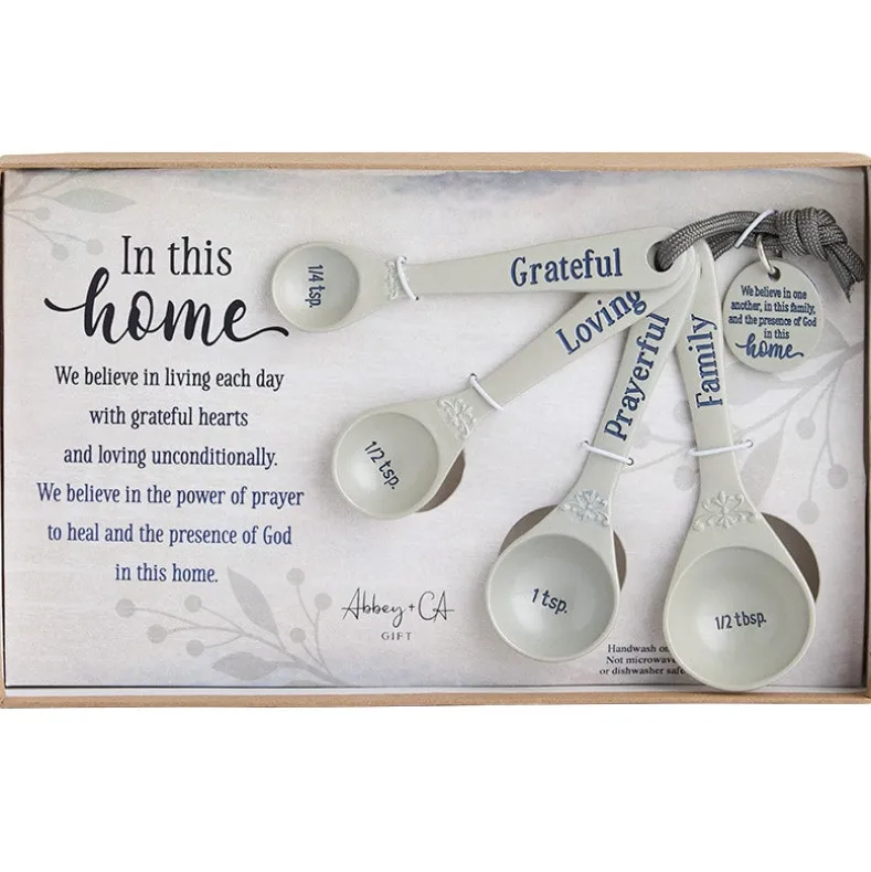 In This Home Collection - Pie Plate, Utensil Crock, Measuring Spoons