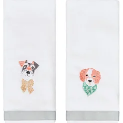 I Woof You Embroidered Hand Towels, Set of 2