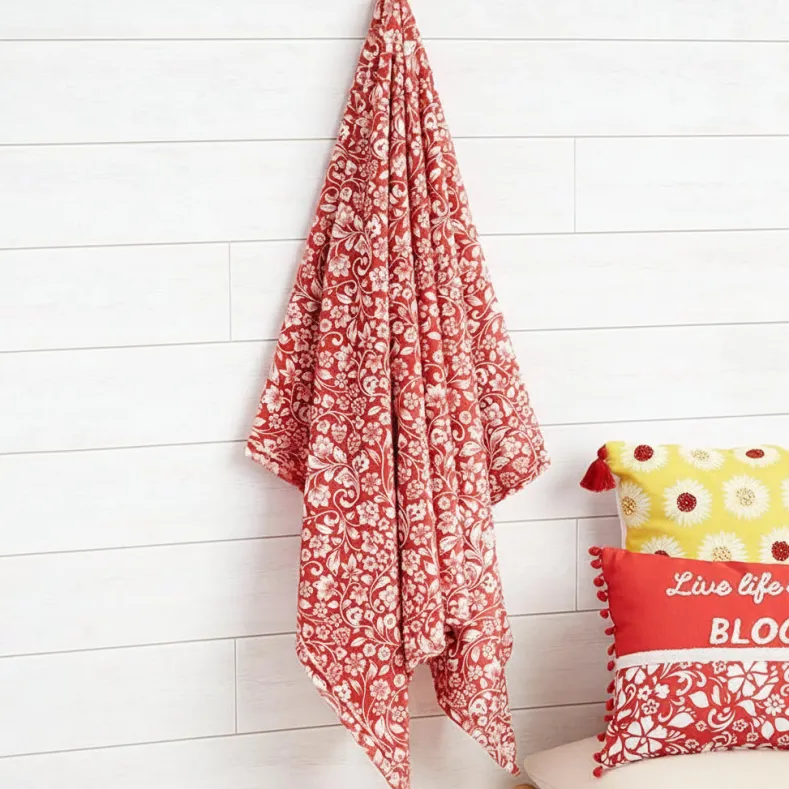 Jacobean Sunflower 50" x 60" Fleece Plush Throw