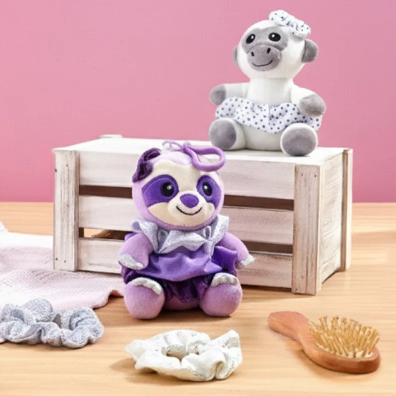 Keyclip Plush with Scrunchies - Adorable Companion with Backpack Clip