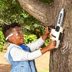 Kids' Chainsaw Toy - Realistic Sounds, Moving Chain, and Safety Goggles