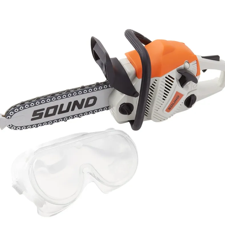 Kids' Chainsaw Toy - Realistic Sounds, Moving Chain, and Safety Goggles