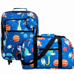 Kids' Monogrammed Space-Themed Luggage 3 Pc. Set