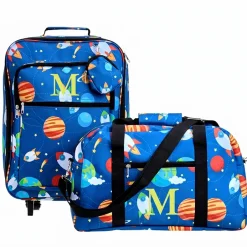 Kids' Monogrammed Space-Themed Luggage 3 Pc. Set
