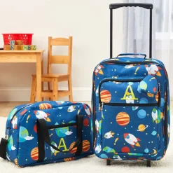 Kids' Monogrammed Space-Themed Luggage 3 Pc. Set