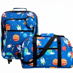 Kids' Monogrammed Space-Themed Luggage 3 Pc. Set