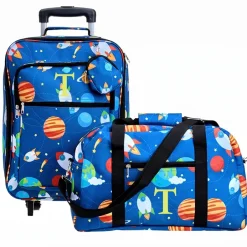Kids' Monogrammed Space-Themed Luggage 3 Pc. Set