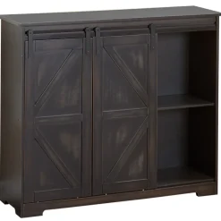 Kitchen Buffet Wooden Cabinet with Sliding Barn-Doors