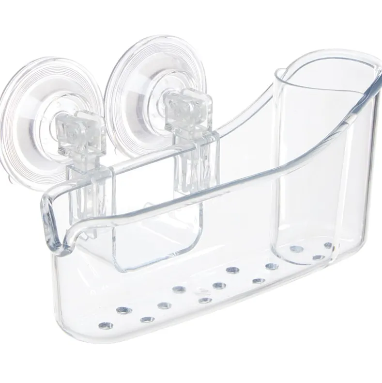 Kitchen Clear Sink Caddy and Sponge Holder with Suction Cups