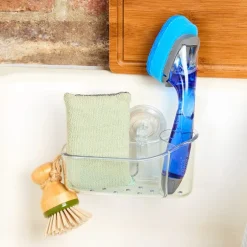 Kitchen Clear Sink Caddy and Sponge Holder with Suction Cups