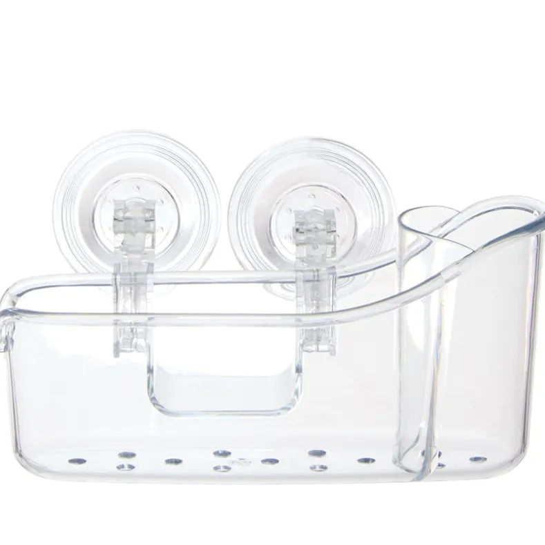 Kitchen Clear Sink Caddy and Sponge Holder with Suction Cups