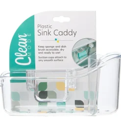 Kitchen Clear Sink Caddy and Sponge Holder with Suction Cups