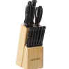 Kitchen Cutlery Set with Wood Block Holder - 13-Pc.