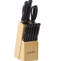Kitchen Cutlery Set with Wood Block Holder - 13-Pc.