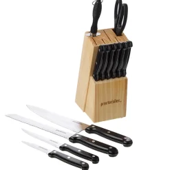 Kitchen Cutlery Set with Wood Block Holder - 13-Pc.