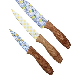 Kitchen Knife Set with Sheaths - Lemon Print