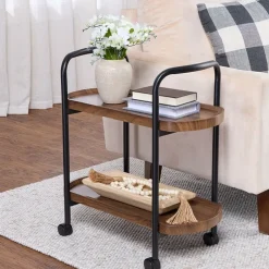 Kitchen or Bar Serving Cart with Wheels - 2-Tier