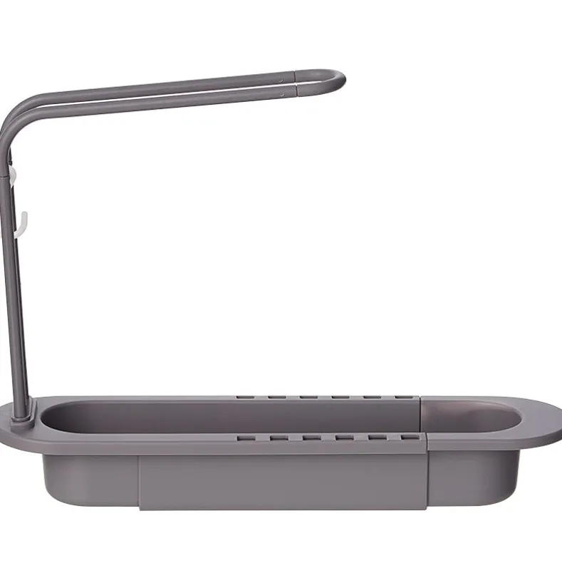 Kitchen Sink Expandable Drain Rack with Towel Holder