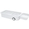 Kitchen Storage Caddy with Adjustable Dividers and Wheels
