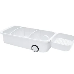 Kitchen Storage Caddy with Adjustable Dividers and Wheels