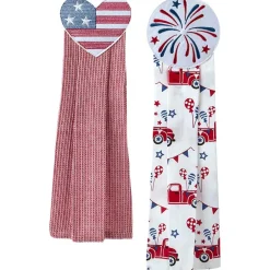 Kitchen Tie Towels Americana Set of 2