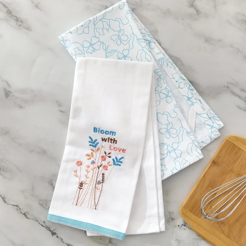 Kitchen Towels Spring Floral Set of 2