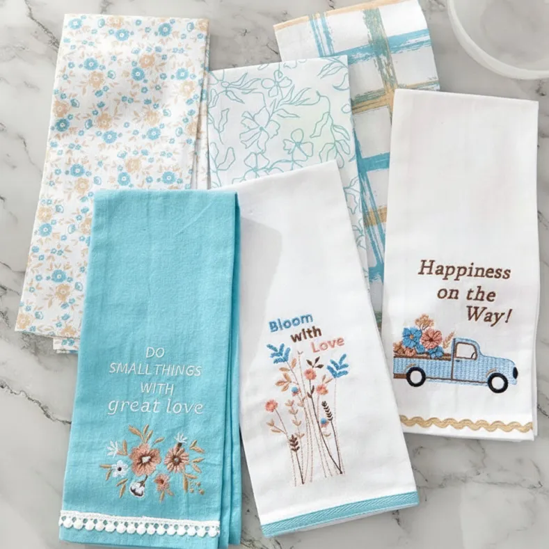 Kitchen Towels Spring Floral Set of 2