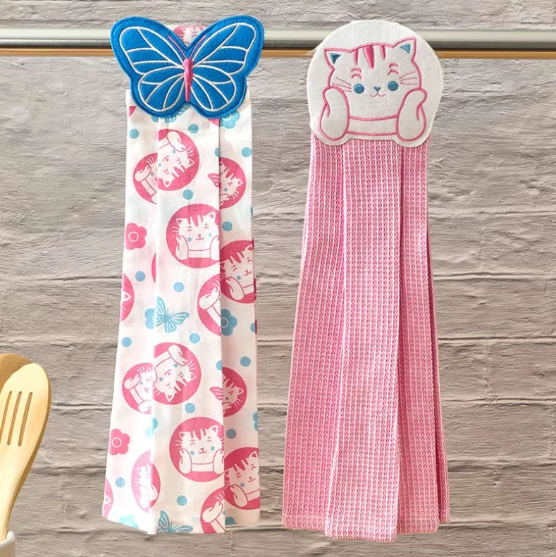 Kitchen Towels Summertime Cat Set of 2