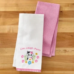 Kitchen Towels Summertime Cat Set of 2