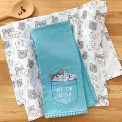Kitchen Towels Summertime Cat Set of 2