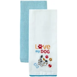 Kitchen Towels Summertime Dog Set of 2